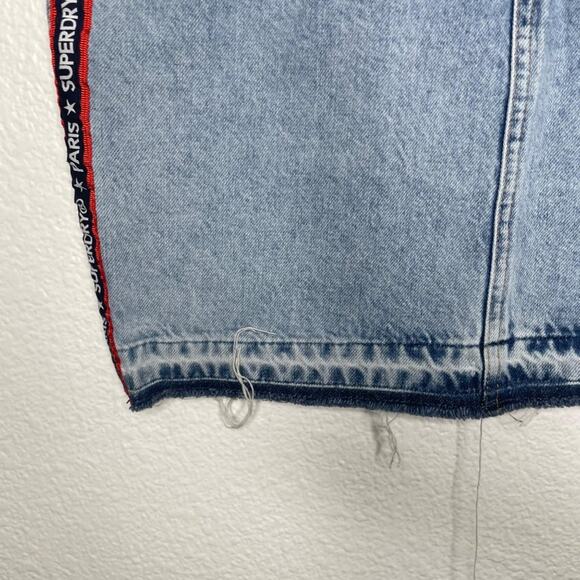 Superdry Womens Skirt Size 28 Light Wash Denim Blue Jean Unlined Casual Pockets - Picture 10 of 16